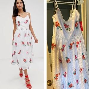 New- ASOS Little Mistress Rose Embroidery Dress